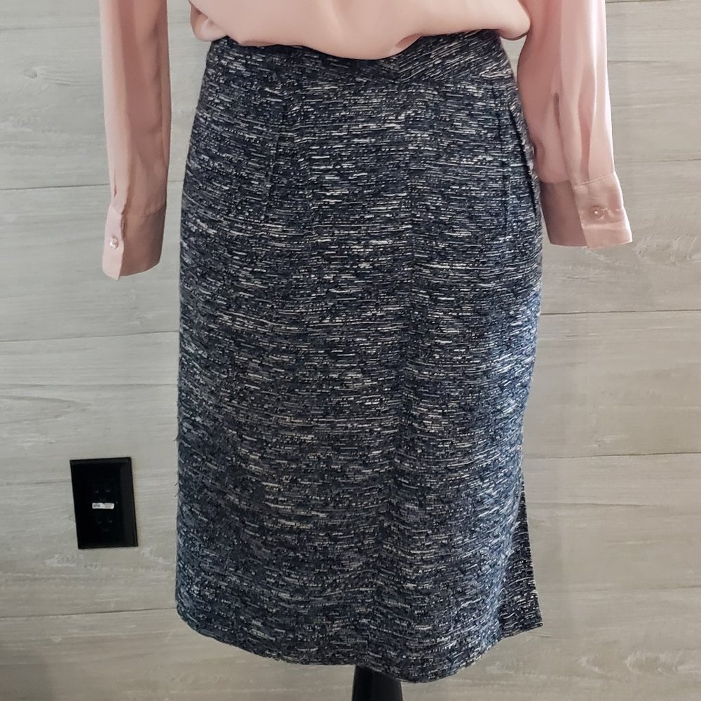 Tommy Hilfiger navy Blue Tweed Pencil Skirt (0)